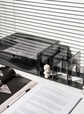 简约办公室桌面文具置物架资料整理箱化妆品首饰防尘抽屉式收纳盒