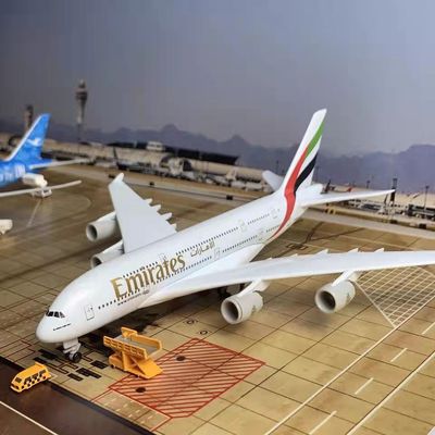 A380阿联酋航空 带灯光起落架仿真空客民航客机模型 航空飞机模型