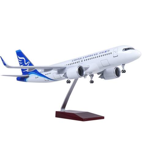 仿真飞机模型空客A320Neo华夏航空拼装客机带轮带灯礼品静态航模