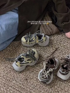2025冬韩版童鞋潮牌JBM中大男女童加绒保暖复古百搭运动鞋老爹鞋