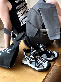 2025夏新款韩版货儿童鞋潮牌SIZE中大男女童旋转按钮包头运动凉鞋