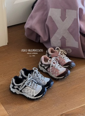 2026春韩版童鞋潮牌JBM中大男女童魔术贴户外登山百搭运动老爹鞋