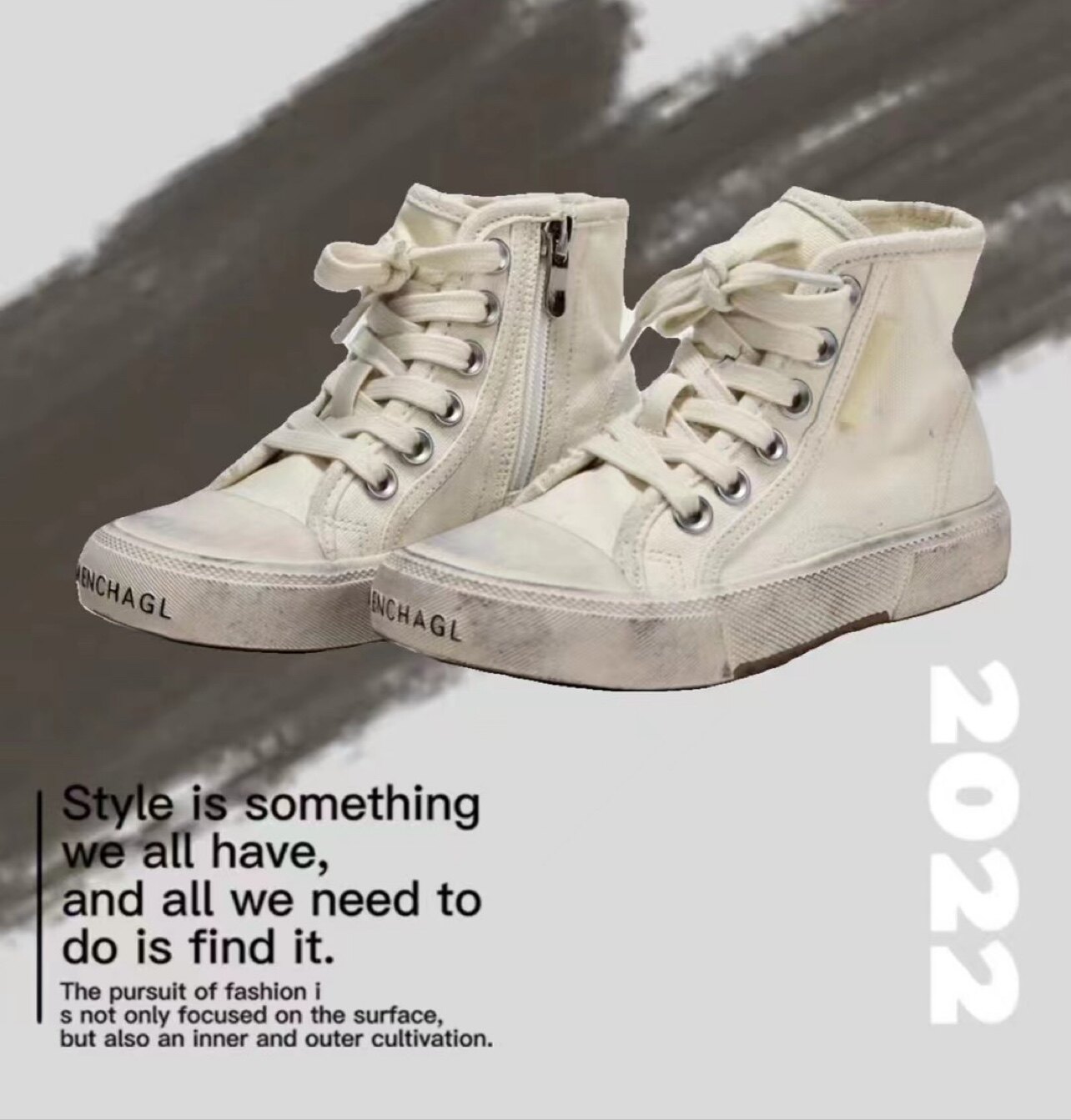 春秋季新款韩版货儿童鞋潮牌UUS中大男女童高帮帆布滑板运动鞋