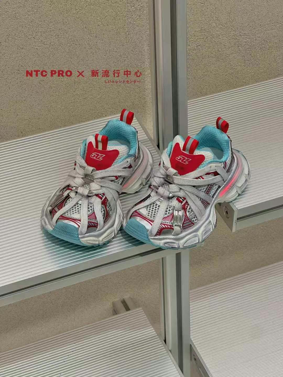 夏新款韩版童鞋潮牌NTC中大男女童蜘蛛网LED亮灯鞋3XL老爹运动鞋