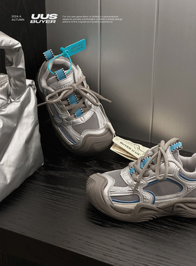 2025秋新款韩版货儿童鞋潮牌UUS中大男女童魔术贴软底跑步运动鞋