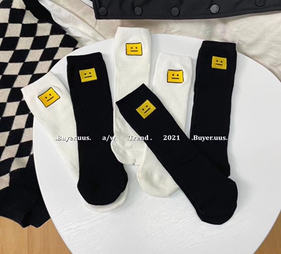 韩版货潮牌uus儿童无后白色棉袜