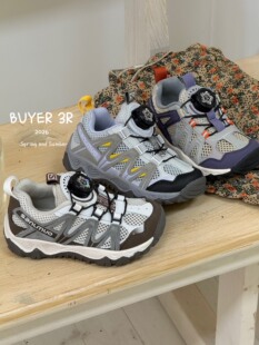 2026夏款韩版童鞋潮牌3R中大男女童镂空透气旋转扣户外登山运动鞋