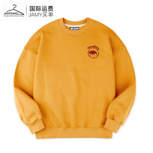 韩国直邮AMBLER官方授权 潮新款流行人物图案休闲加绒卫衣男女
