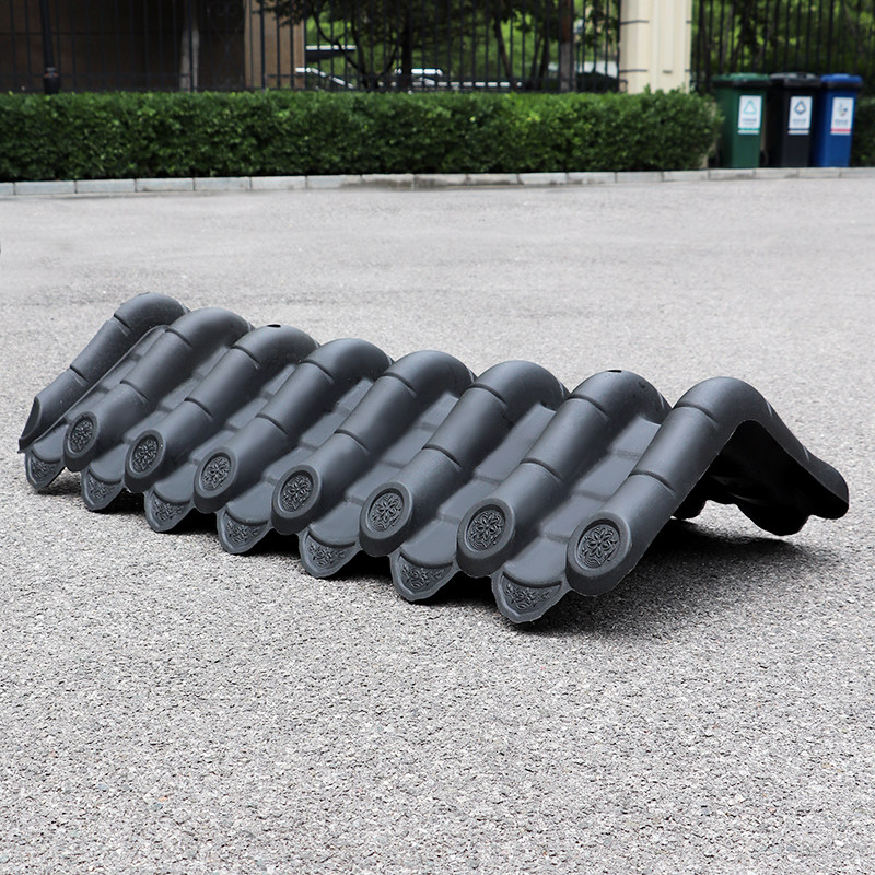 仿古弧形双面一体围墙新中式院墙装饰墙头压顶塑料复古墙帽树脂瓦