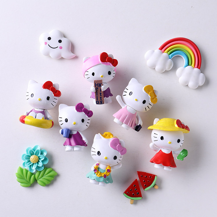 【彩彩家】动漫卡通乐猫立体公仔可爱冰箱贴留言贴磁贴磁铁黄帽款