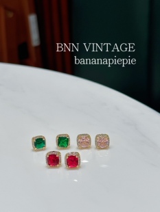 BNN 耳钉耳环 Vintage复古中古气质小众轻奢公主锆石S925繁花唐嫣