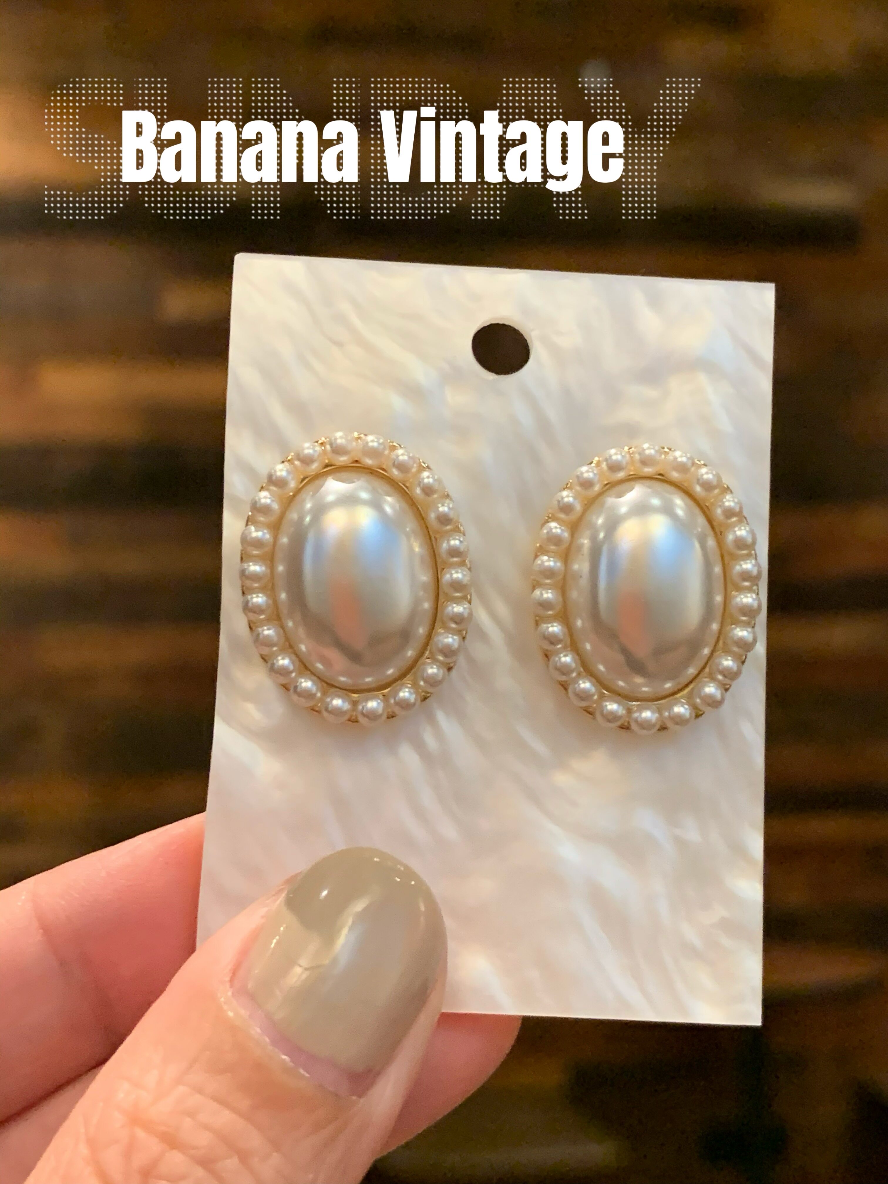 Banana Vintage复古中古巴洛克珍珠女王虞书欣宫廷钟楚曦耳夹耳钉