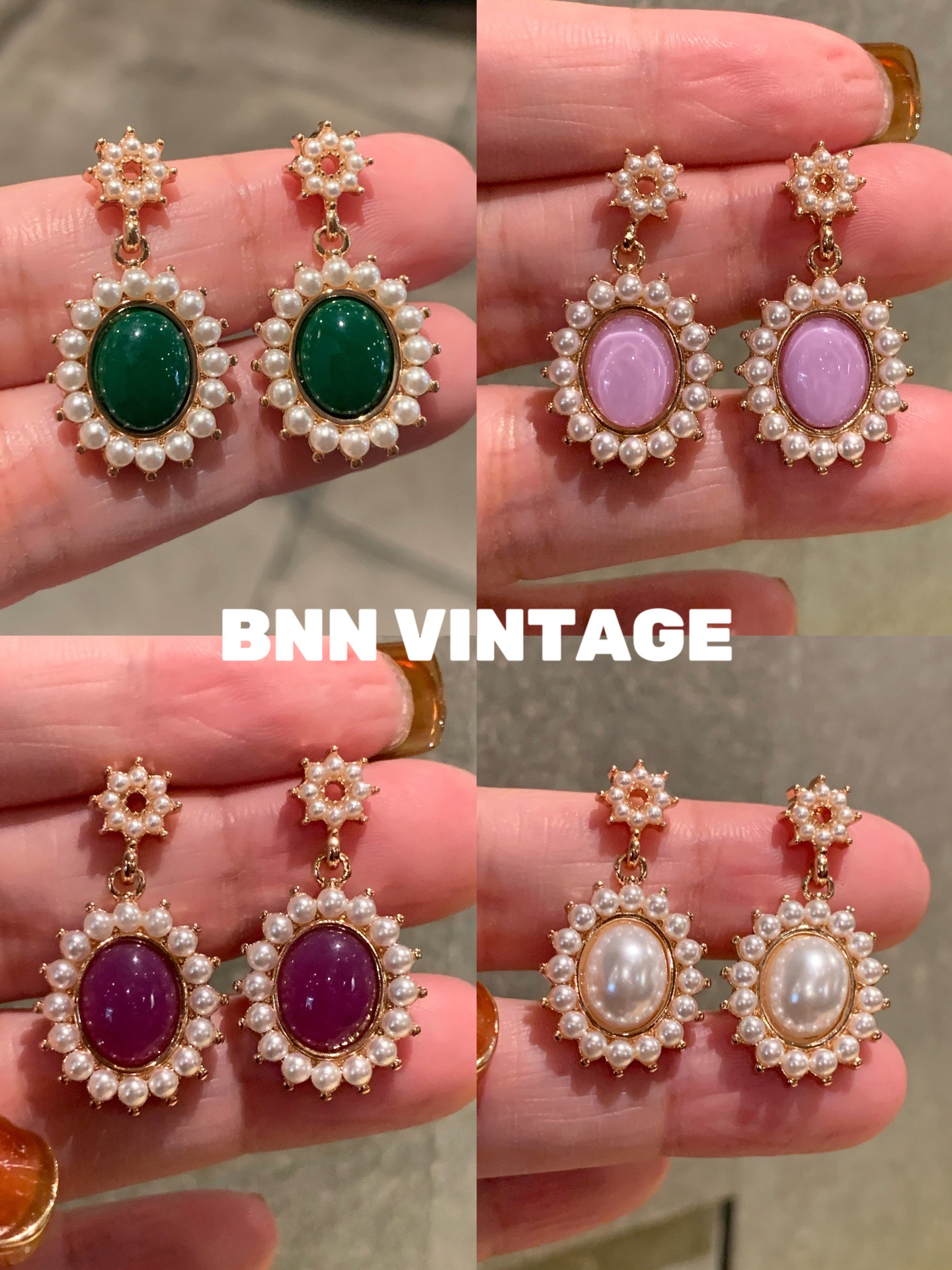 LOve BNN Vintage复古中古S925多巴胺宫廷巴洛克法式耳环耳钉耳夹