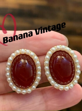 Vintage复古中古宫廷耳钉耳夹