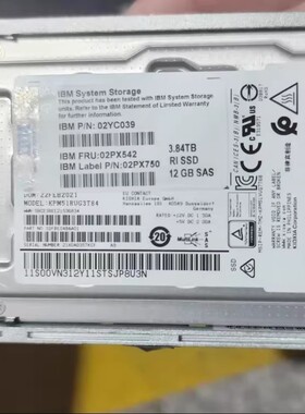 IBM 02PX542 02PX750 02YC039 3.84T SAS 12GB 2.5 存储固态硬盘