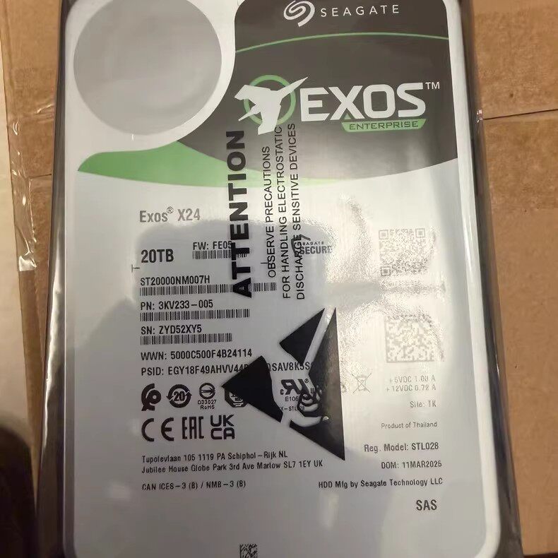 希捷 ST20000NM007H 20T SAS 7.2K 12GB 3.5企业级服务器硬盘