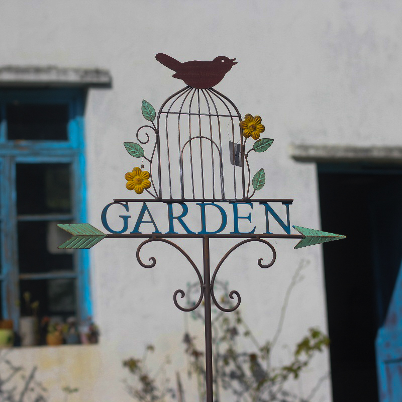 复古铁艺花园装饰爬架美式乡村 阳台室内户外插地爬藤架 园艺杂货