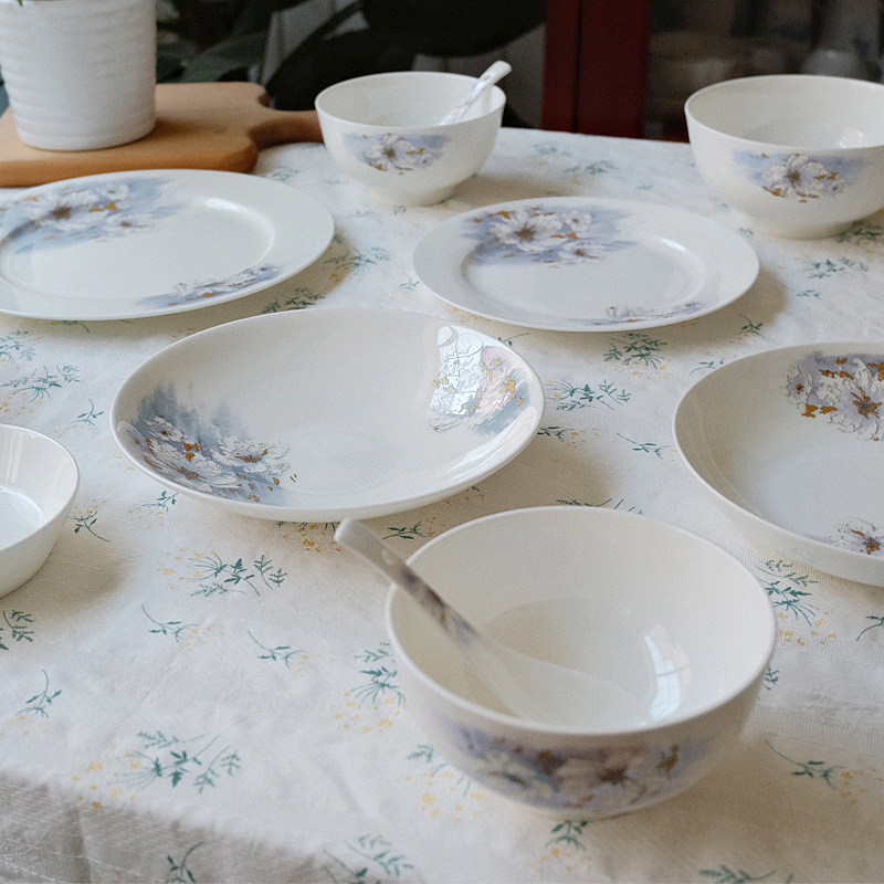 北府 云岫骨瓷盘碗米饭碗面碗菜盘汤盘鱼盘摆盘勺汤碗可微波餐具,餐饮具,盘,淘宝优惠券,粉丝福利购,淘宝优惠卷