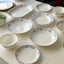 北府 花溪骨瓷盘碗汤盘饭盘菜盘鱼盘米饭碗面碗甜品碗可微波