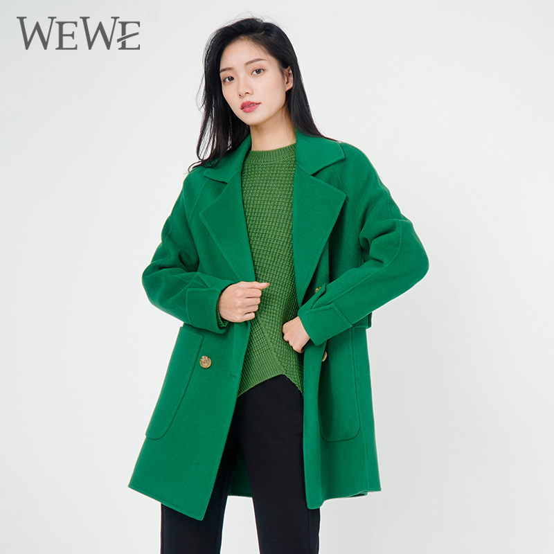 WEWE唯唯绵羊毛中款休闲大气通勤