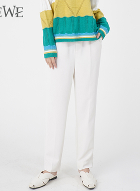 WEWE/唯唯春季新品女装直筒百搭通勤休闲裤简约OL风西装裤