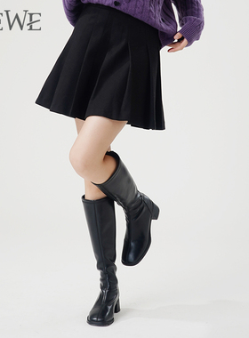 WEWE/唯唯冬季新品女装时尚英伦减龄百褶短裙可爱俏皮活力