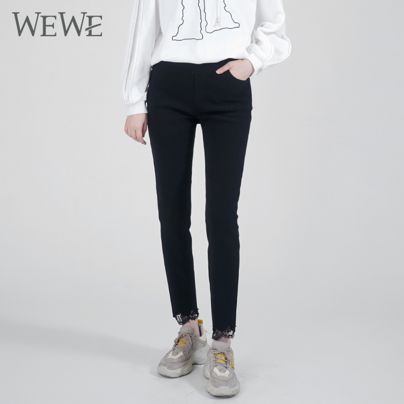 WEWE唯唯长裤常规蕾丝裤脚