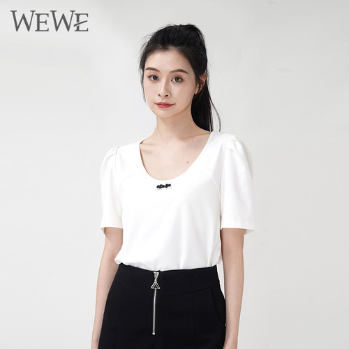 WEWE唯唯短袖气质常规低领