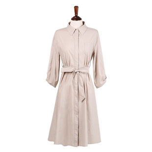 WEWE唯唯春季新品时尚通勤衬衫裙显瘦收腰OL风办公连衣裙