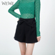 WEWE唯唯秋季 大蝴蝶结简约通勤女士休闲短裤 新品 女装