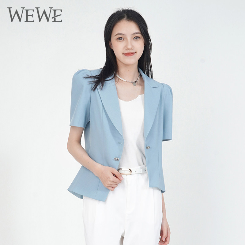 WEWE/唯唯夏季新品女装时尚气质通勤女士小西装修身显瘦外套