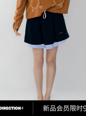 NO DIRECTION+莱赛尔棉格纹假两件裙裤N610705301A