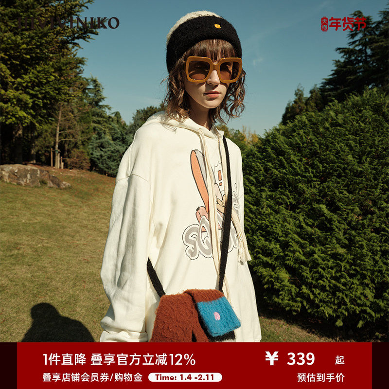 IIIVIVINIKO屁头兔系列简约针织卫衣阔腿休闲裤子女S315020367A,女装/女士精品,卫衣/绒衫,淘宝优惠券,粉丝福利购,淘宝优惠卷