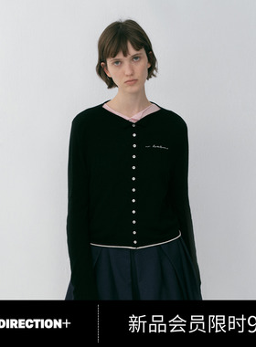 NO DIRECTION+撞色滚边正肩廓形针织开衫N610224604A20