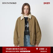 IIIVIVINIKO2025秋新款 宽松落肩廓形撞色领工装 夹克女R530302150B