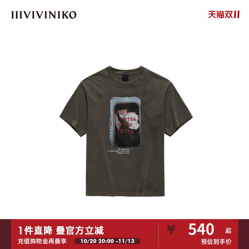 【设计师款】秋季新款主题印花廓形短袖T恤女J530571301A