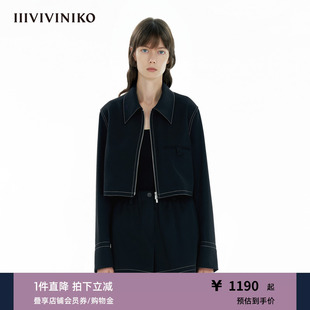 箱型短款 夹克女M510327133B 撞色辑线经典 IIIVIVINIKO2025春新款