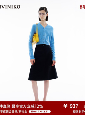 【内蒙古山羊绒】IIIVIVINIKO春季新款优雅通勤修身V领针织开衫女
