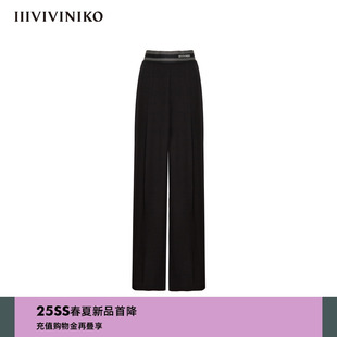 休闲宽松橡筋腰带直筒裤 IIIVIVINIKO2025夏新款 子女B520812113D