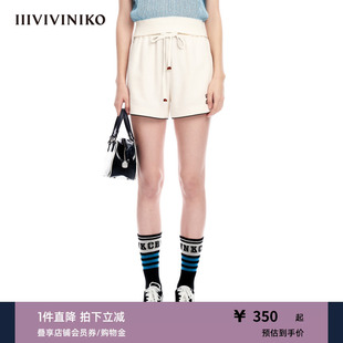 百搭撞色边抽绳运动感短裤 子女M320828363D 新品 IIIVIVINIKO夏季