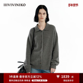 简约通勤翻领羊绒针织开衫 IIIVIVINIKO冬季 新款 女B440222654D