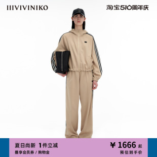 IIIVIVINIKO 夹克女M334704339B 运动感连帽蝙蝠袖 薄涤纶健康布