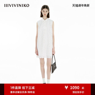 连衣裙女B510605176B 复古蕾丝衬衫 IIIVIVINIKO2025春新款 无袖