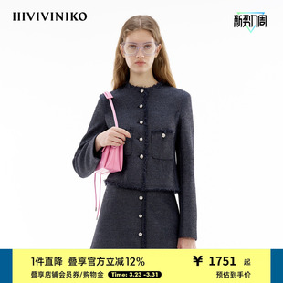 复古小香风西装 经典 外套女M422712150C 新款 IIIVIVINIKO夏季