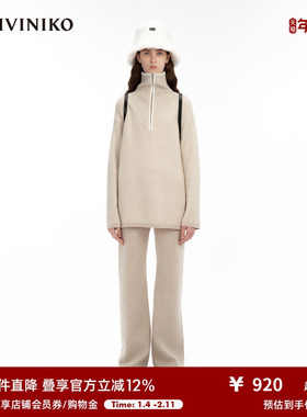 IIIVIVINIKO“羊毛羊绒混纺”宽松保暖针织套头衫女M343728650E