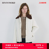 IIIVIVINIKO2025冬新款 棉服女M541908090C 廓形可拆卸领绗格工装