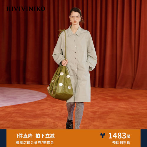 IIIVIVINIKO长袖工装风衣