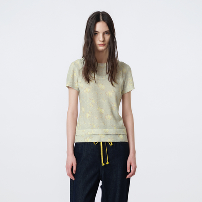 IIIVIVINIKO2026春新款休闲假两件印花针织短袖女M610170601A