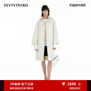 大廓形风衣女B510901106A IIIVIVINIKO2025春新款 进口面料