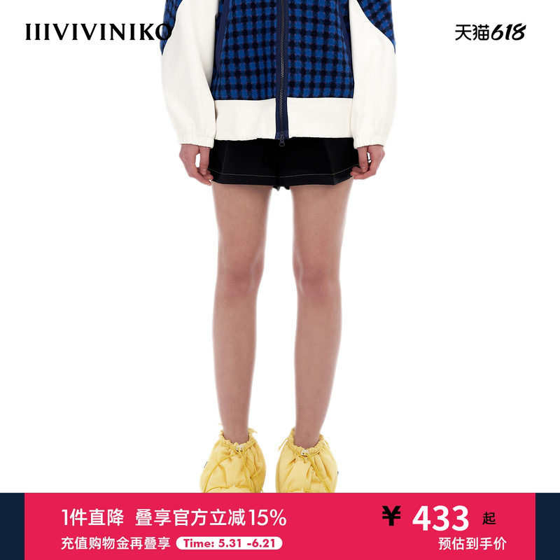IIIVIVINIKO“日本进口裤料”宽松爽滑高级感短裤子女M330808109A